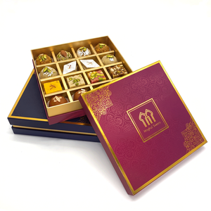 Caja de Regalo de Cartón Rígido de Lujo con Tapa y Base Personalizadas con Logotipo de Marca, para Dulces, Chocolates y Regalos, con Divisores - Product Image 1