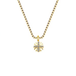 European American Hip Hop Style Full Diamond Iris Cross Pendant Necklace For Men Zinc Alloy Themed Pendants Gift - Product Image 3