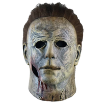 Topeng Halloween Michael Myers untuk Pesta Topeng, Cosplay, Silikon, Penutup Wajah Penuh, Menyeramkan, Ukuran Dewasa, Topeng untuk Pesta