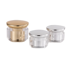 Lujo Shuangkong alta calidad en forma de hongo plata oro transparente crema lata crema acrílico loción contenedor - Product Image 2