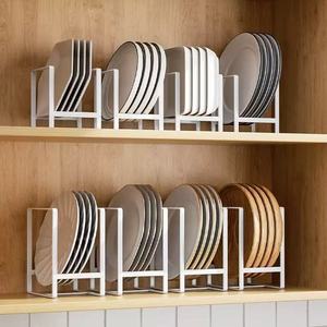 Étagère de rangement pour assiettes et plats, organisateur d'armoire en fer, style japonais, multi-usages, portable, sans perçage - Product Image 1