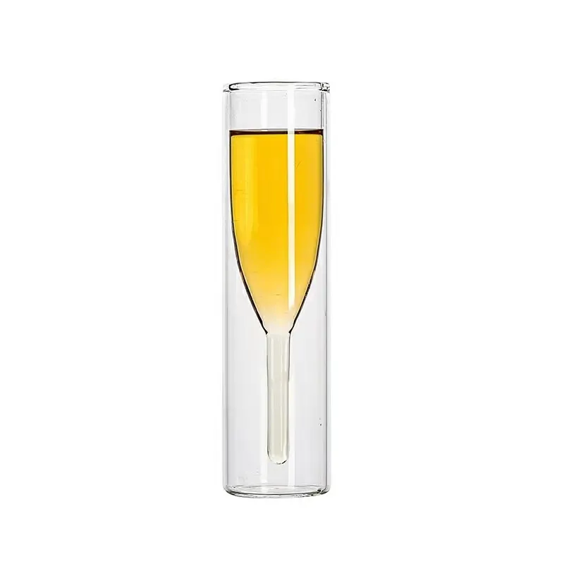 Custom isolato 150ml Flute di Champagne di Vetro per Il Brunch Vino termico a doppia parete tazza di vetro