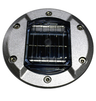 Borne de signalisation routière LED solaire circulaire en aluminium pour extérieur, clignotante, type œil de chat, pour avertissement de circulation, fabriquée en Chine