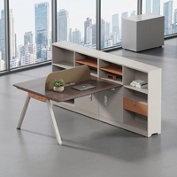 Poste de travail de bureau en îlot, bureau informatique moderne avec cloison de séparation pour employé, ensemble de mobilier de luxe en forme de L pour personnel, vente en gros