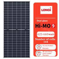 Prix de gros Longi Hi-MO9 solaires LR7 72HYD 625W 650W 660W Module PV monocristallin Panneaux solaires pour usage commercial résidentiel
