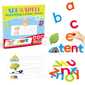 Gioco di abbinamento lettere, gioco di abbinamento lettere con carte di carta <span class=keywords><strong>per</strong></span> bambini dai 3 agli 8 anni, gioco educativo Montessori, non tossico - Product Image 1