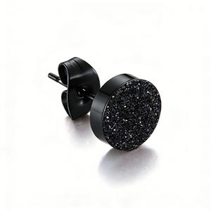 Minimalist Unisex <b>Titanium</b> Steel <b>Stud</b> Earrings Gold Color Round Shape Street Style Fashion Jewelry - Product Image 5