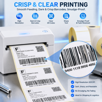 Roll Label Thermal Kosong Custom, Perekat Sendiri, Stiker Barcode Tahan Air, Kertas Alamat Pengiriman untuk Printer