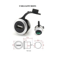 Tipo Circular Tornillo Panel Chasis Montaje en pared Usb2.0 Hembra a PCB Módulo de conector Adaptador extensor de aleación de zinc
