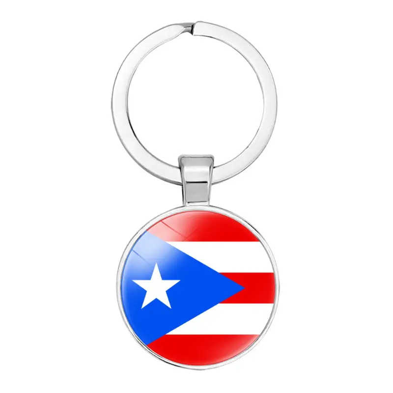 Düşük adedi özel porto riko bayrağı anahtarlık barış kolye istakoz düğmesi anahtarlık