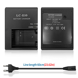 เครื่องชาร์จแบตเตอรี่กล้องสำหรับ Canon <span class=keywords><strong>EOS</strong></span>, LP-E10เครื่องชาร์จแบตเตอรี่กล้อง EU T3 T5 T6 T7 X50 X70 X80 X90 1100D 1200D 1300D <span class=keywords><strong>EOS</strong></span> <span class=keywords><strong>1500D</strong></span> 2000D - Product Image 1