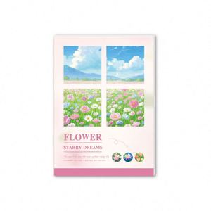 Ensemble de carnets à feuilles mobiles Paysages Naturels Rêves Étoilés – Blocs-notes esthétiques à motifs Forêt/Acquis de mer/Montagne/Fleurs pour aquarelle - Product Image 2