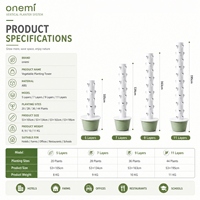 Système de culture hydroponique vertical moderne pour jardin avec éclairage LED pour la culture de légumes en ferme - Tour hydroponique