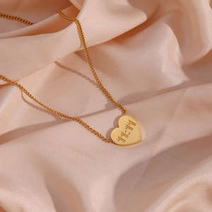 Collier en forme de cœur personnalisé Gogem avec gravure Logo personnalisé Chiffres romains 11:11 Vous êtes mon seul et unique - Product Image 3