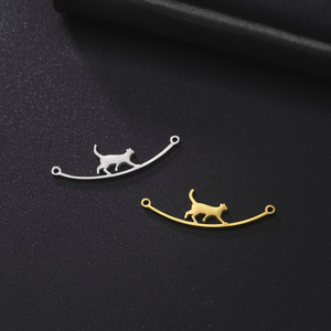 Cute <b>Cat</b> Shape Alloy Charms Gold Plated and Silver Tone Pendant for Jewelry Making Unisex Gift - Product Image 5