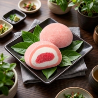 Mochi Daifuku aux fraises et au fromage, surgelé, soyeux et moelleux, garniture à la crème de riz glutineux, apprécié des enfants, collation pour la pause au bureau, service OEM
