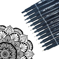 Pas cher fineliner 8 stylos à croquis noirs dessin sec rapide multi-pointes marqueurs fineliner pour dessin professionnel