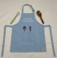 Haute qualité Logo personnalisé bleu coton cuisine dessin enfants enfants réglable artistes bavoir tabliers pour la peinture