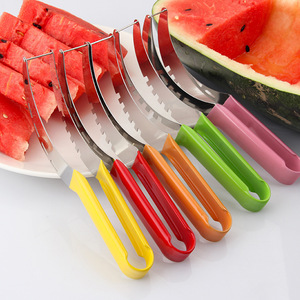 Ensemble de coupe-pastèque 6 pièces, couteau à fruits en acier inoxydable, outil de découpe multifonctionnel pour melon et cantaloup - Product Image 1