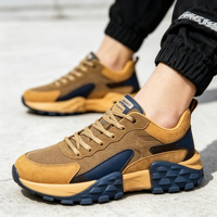 Sneakers en maille premium pour hommes, chaussures de marche respirantes, semelle intermédiaire durable et souple, baskets de course confortables, toutes saisons