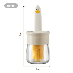 BBQ Oil <b>Brush</b> <b>Bottle</b> Silicone PP High Temperature Resistant Food Grade Cartoon Kitchen BBQ Baking Pancake With Handle Integrated - Product Image 6