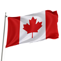Drapeau national du Canada, motif feuille d'érable, impression numérique, polyester, vente en gros, drapeaux du monde personnalisés pour les fans de sport, décoration de jardin
