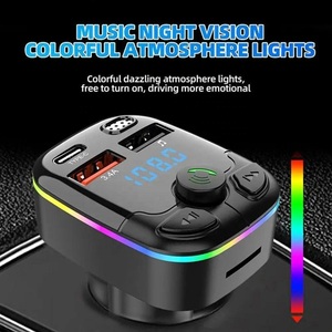 Transmisor FM <span class=keywords><strong>Bluetooth</strong></span> para Auto, Receptor de Audio MP3 Inalámbrico Manos Libres, Cargador Rápido Dual USB 3.4A con Luz LED - Product Image 5
