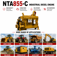 Moteur diesel d'origine SCDC CCEC Cumins NTA855-C 250HP-450HP refroidi par eau, 6 cylindres, pour excavateur, bulldozer, grue