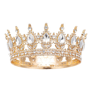 Accessoires de décoration de gâteaux de mariage européens et américains très demandés : Couronne 16 gouttes d'eau en alliage vintage Reine de beauté - Product Image 1