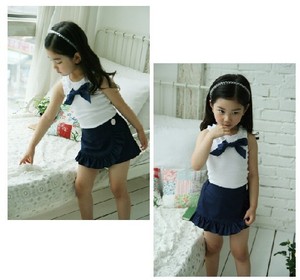 Set di Abbigliamento per Bambini all'Ingrosso, Completo Casual con Canotta e Gonna Corta <span class=keywords><strong>Bianca</strong></span>, Tailleur per Bambine dalla Cina - Product Image 4