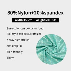 गर्म बिक्री रहस्यमय चमकदार चमकदार चमकदार चमकदार चमकदार शीटर ग्लास धातु पन्नी इलास्टिक नायलॉन स्पैन्डेक्स कपड़े बेचवियर स्विमसूट नृत्य पार्टी कपड़े पहनते हैं। - Product Image 3