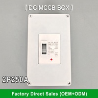 DC MCCB Box IP66 Boîte de distribution étanche de sécurité extérieure 250A 2P Boîte Mccb en plastique Boîtier moulé solaire Disjoncteur cc