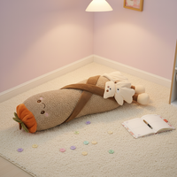 Nouvel Oreiller Chauffant et Réconfortant Peanut King, Cadeau pour Adultes et Filles, Aide au Sommeil avec Compression des Jambes, Gadget de Massage en Peluche Courte 107cm