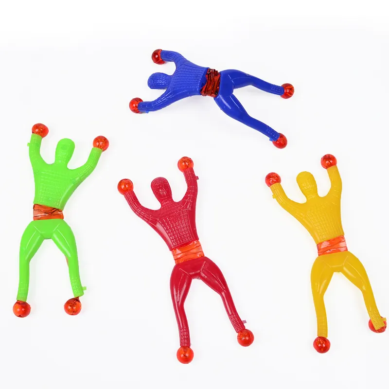 9cm Lovely Walls Sticky Spiderman Costumed Toy Sticky Men Novelty Gift Party Kids Toys For Children