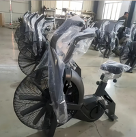 Bicicleta estática de aire de acero comercial de alta calidad para ciclismo indoor - Bicicleta de ventilador de alta resistencia con pantalla LCD, asiento ajustable y portátil para gimnasio