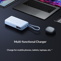 Batterie externe Mijia 20000mAh avec câble intégré, charge rapide 67W USB C PD pour téléphone, tablette, ordinateur portable, approuvée TSA, modèle PB2067