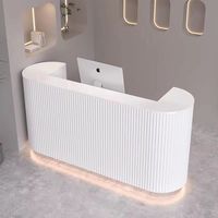 Meilleures ventes : Comptoir de réception moderne au design luxueux et incurvé pour bureau, club de loisirs, salon de beauté