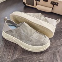Baskets décontractées respirantes en tricot pour hommes, style slip-on à plateforme épaisse, vente en gros, chaussures de marche pour papa, Zapatillas De Hombre
