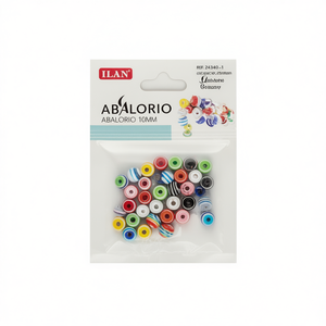 ILAN Abalorio Perline a strisce da 10 mm per la creazione di gioielli - Product Image 1