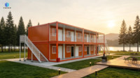 Dormoir préfabriqué à deux étages en conteneurs, bureau modulaire portable en conteneurs pour l'hébergement des travailleurs de chantier