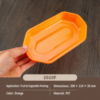 Groothandel wegwerp oranje PET bootvormige blister fruitbak, verpakkingsbak voor landbouwproducten voor verse aardbeien