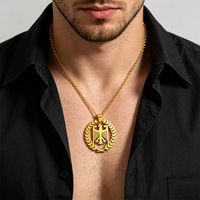 Collar Personalizado de Acero Inoxidable con Emblema de Águila Grabado con Láser de Alta Precisión de 0.01 mm, Joyería Personalizada para Hombre y Mujer, Regalo