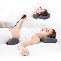 Oreiller en mousse à mémoire de forme gonflable, tissé sur mesure en usine, à conception divisée, réglable pour la traction cervicale et le soutien lombaire du dos et du cou