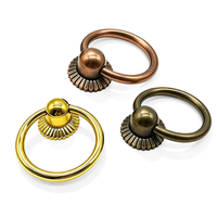 Poignée de meuble vintage ronde en plastique, anneau de traction décoratif pour tiroirs, chaises et canapés