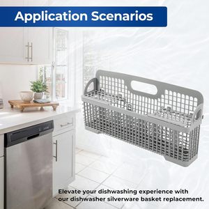 WP8562043 Cesta para Cubiertos de Plástico Gris para Lavavajillas, Compatible con Lavavajillas Whirlpool y Kenmore - Product Image 4