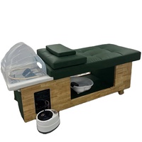 Mobilier de salon moderne lavage des cheveux en bois spa tête thérapie par l'eau shampooing thaïlandais lit