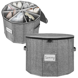 <b>Shoe</b> <b>Storage</b> Box Round Foldable Fabric 20-35L <b>Wardrobe</b> Organizer For <b>Shoes</b> - Product Image 5