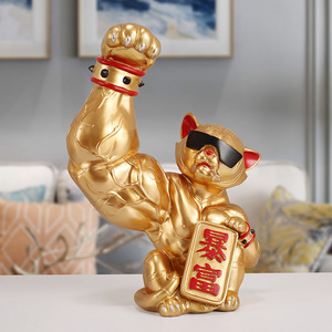 Amuleto de la suerte con forma de gato Qilin, decoración de Feng Shui para sala de estar, regalo de Año Nuevo Chino, pieza individual - Product Image 1