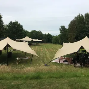 Aangepaste Festival Afdrukken Waterdichte Stof Bedouin Stretch Party Tent Voor Evenementen Bruiloft Zuid-afrika