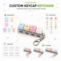 Porte-clés personnalisé en forme de touche de clavier, style capuchon de touche mécanique, en acrylique, vente en gros, cadeau promotionnel d'entreprise